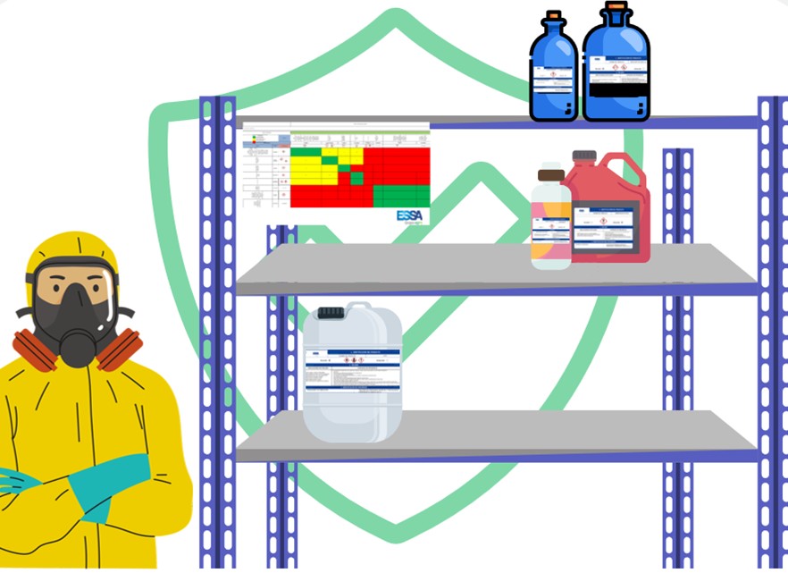 Ilustración manejo de sustancias quimicas Ilustración manejo de sustancias quimicas